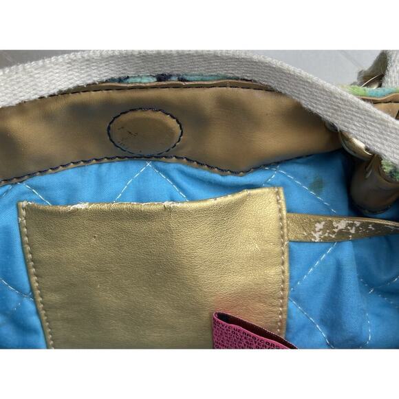 Vintage Juicy Couture Bag Satchel Handbag Y2K Terry Psychedelic Paisley Green - Picture 11 of 14